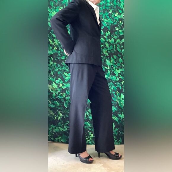 Larry Levine Black Lined Pant Suit Size 10 Women's Professional Business Attire - Picture 6 of 7